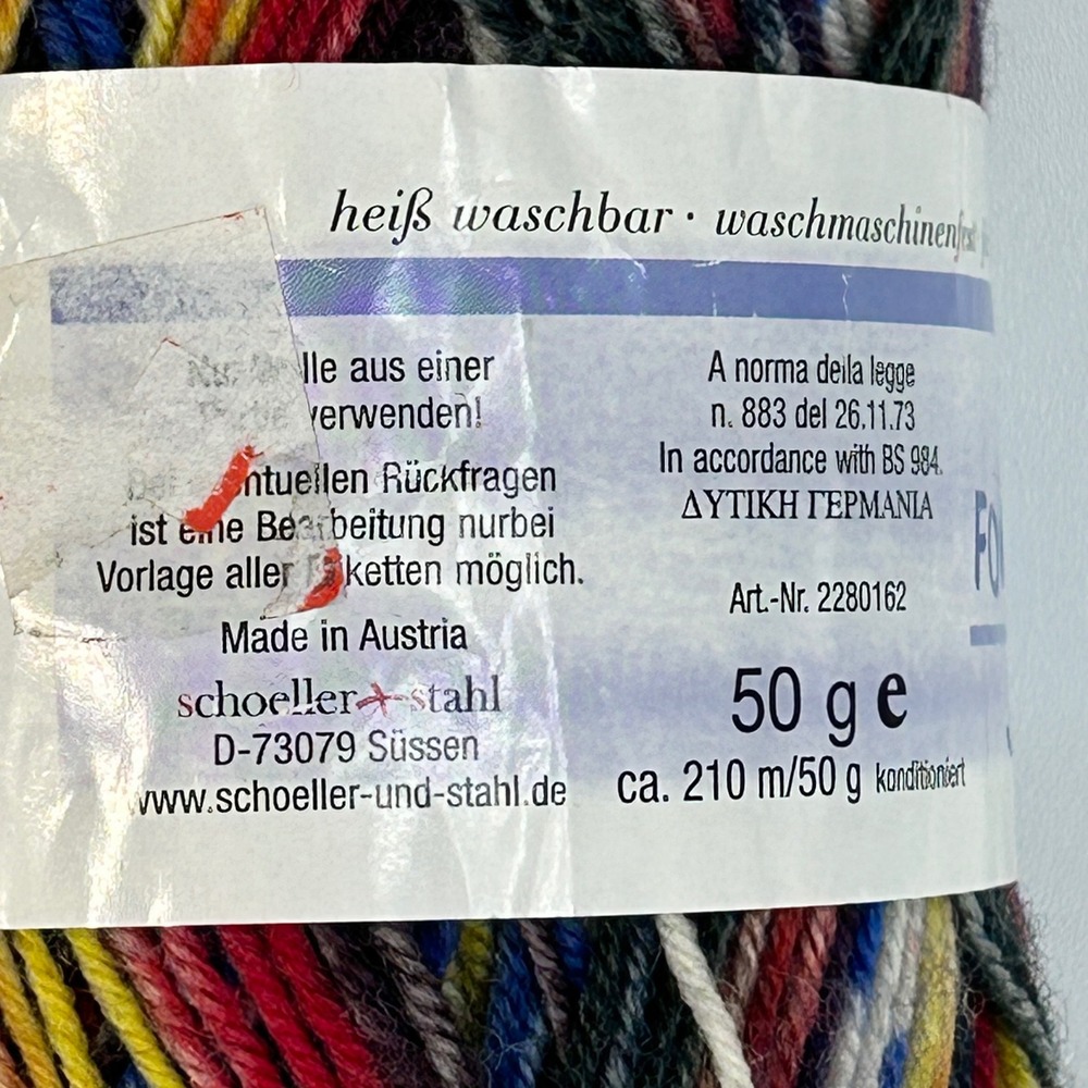 Schoeller Stahl Fortissima Colori Sock Yarn 50g Wool Blend Multicolor - Picture 3 of 4